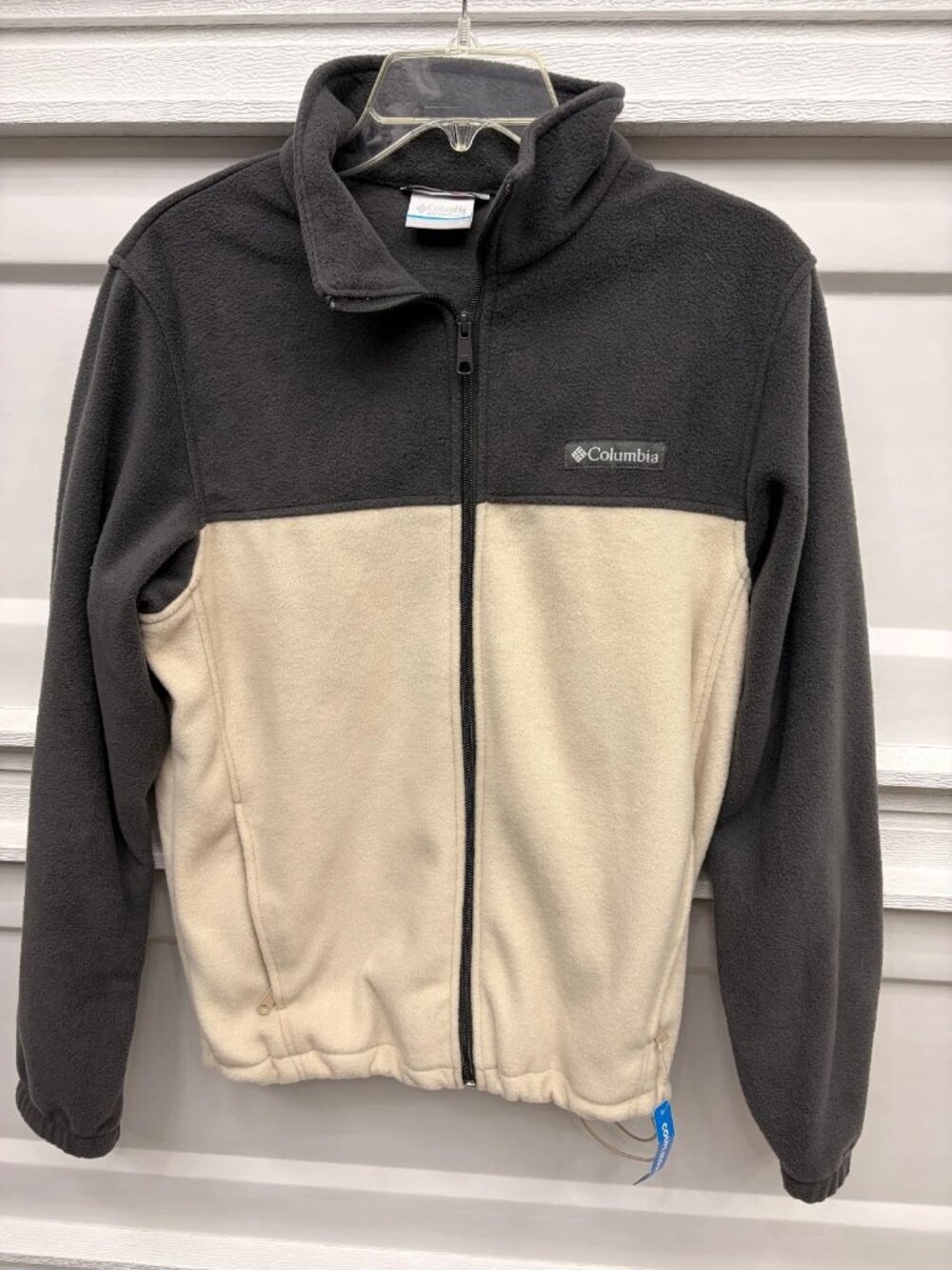 Columbia Jacket Adult Size Small Gray Beige Long Sleeve Zip Up NEW
